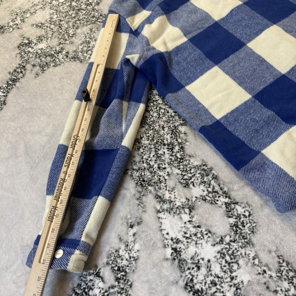 BDG Overshirt Mens Size S Blue Brushed Buffalo Plaid Long Sleeve Button‎ Down - Picture 4 of 9